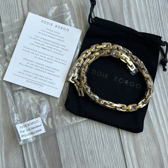 Eddie Borgo Supra Link Necklace 17” Length 12K Gold NWT MSRP $425.00 - Picture 4 of 4